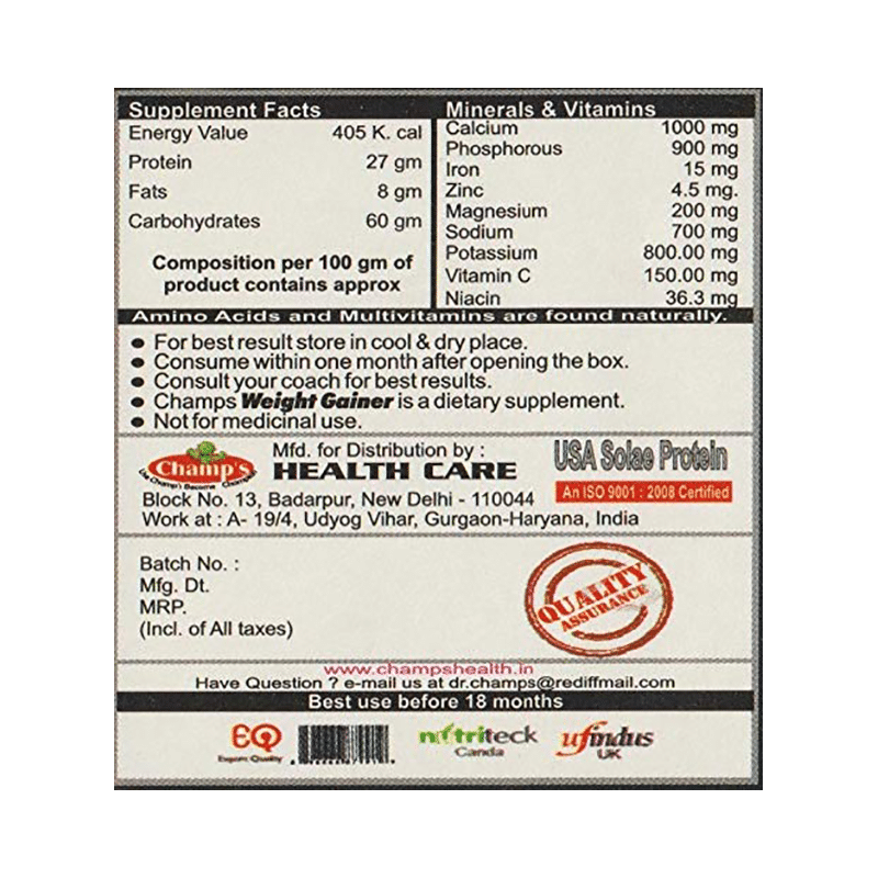 Champ's Weight Gainer Banana - Image 3