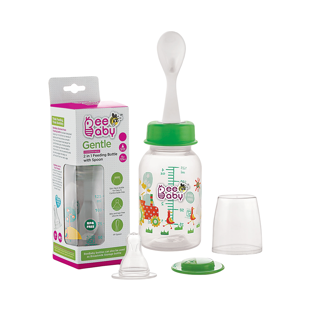 BeeBaby Easy - Start Baby Feeding Bottle with 2 Anti-Colic 8 months + Orange - Image 1