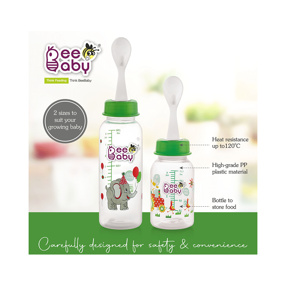 BeeBaby Easy - Start Baby Feeding Bottle with 2 Anti-Colic 8 months + Orange - Image 4