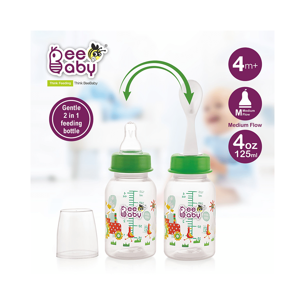 BeeBaby Easy - Start Baby Feeding Bottle with 2 Anti-Colic 8 months + Orange - Image 2