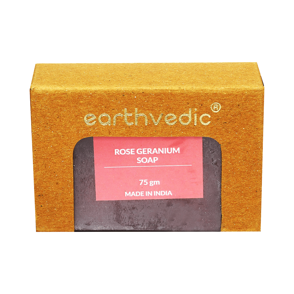 Earthvedic Rose Geranium Soap (75gm Each) - Image 1