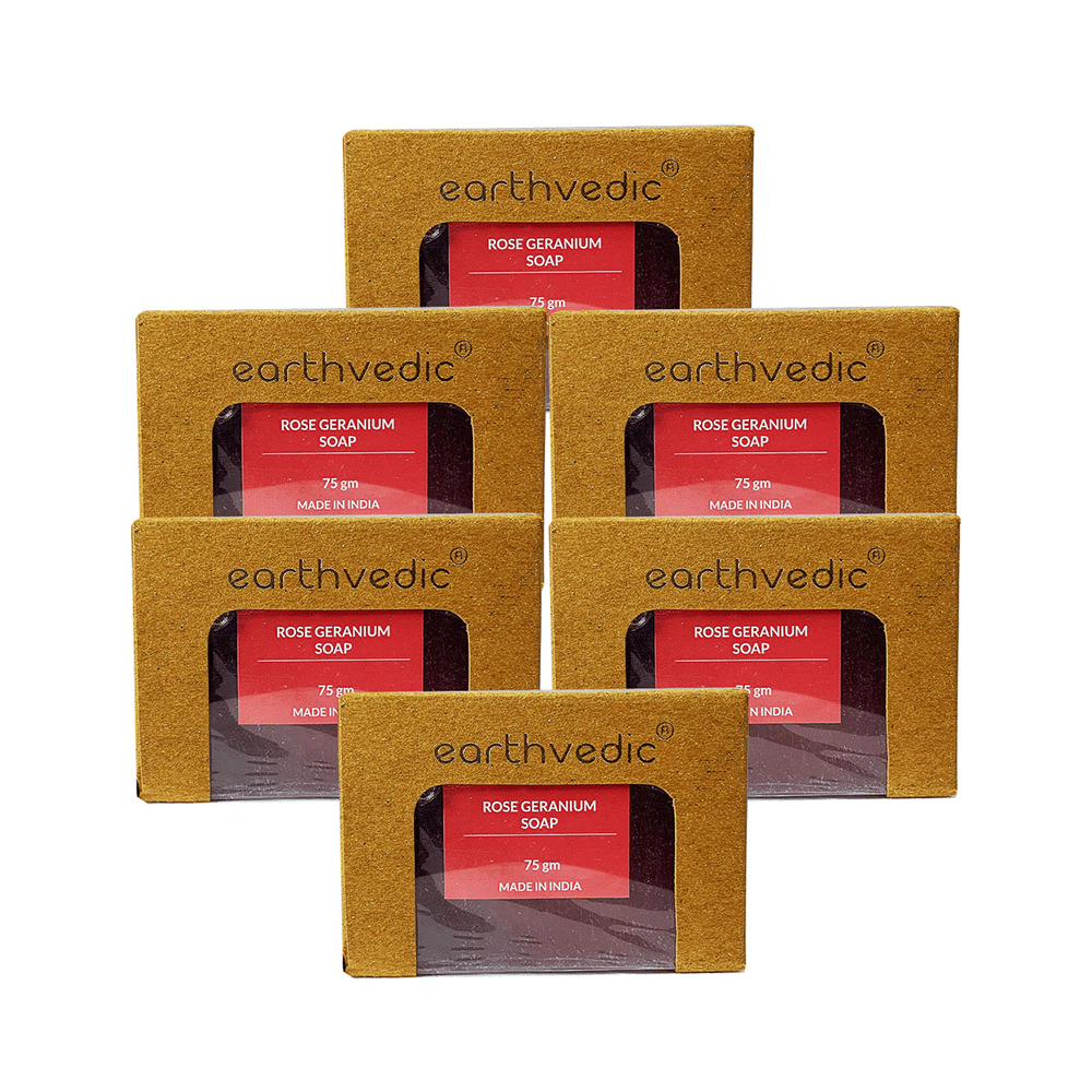 Earthvedic Rose Geranium Soap (75gm Each) - Image 3