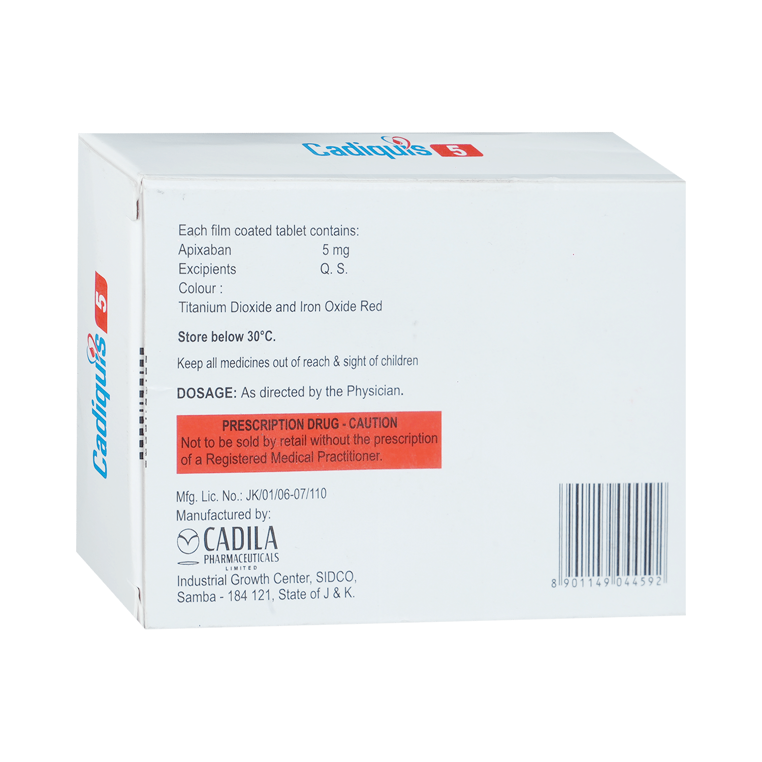 Cadiquis 5mg Tablet - Image 3