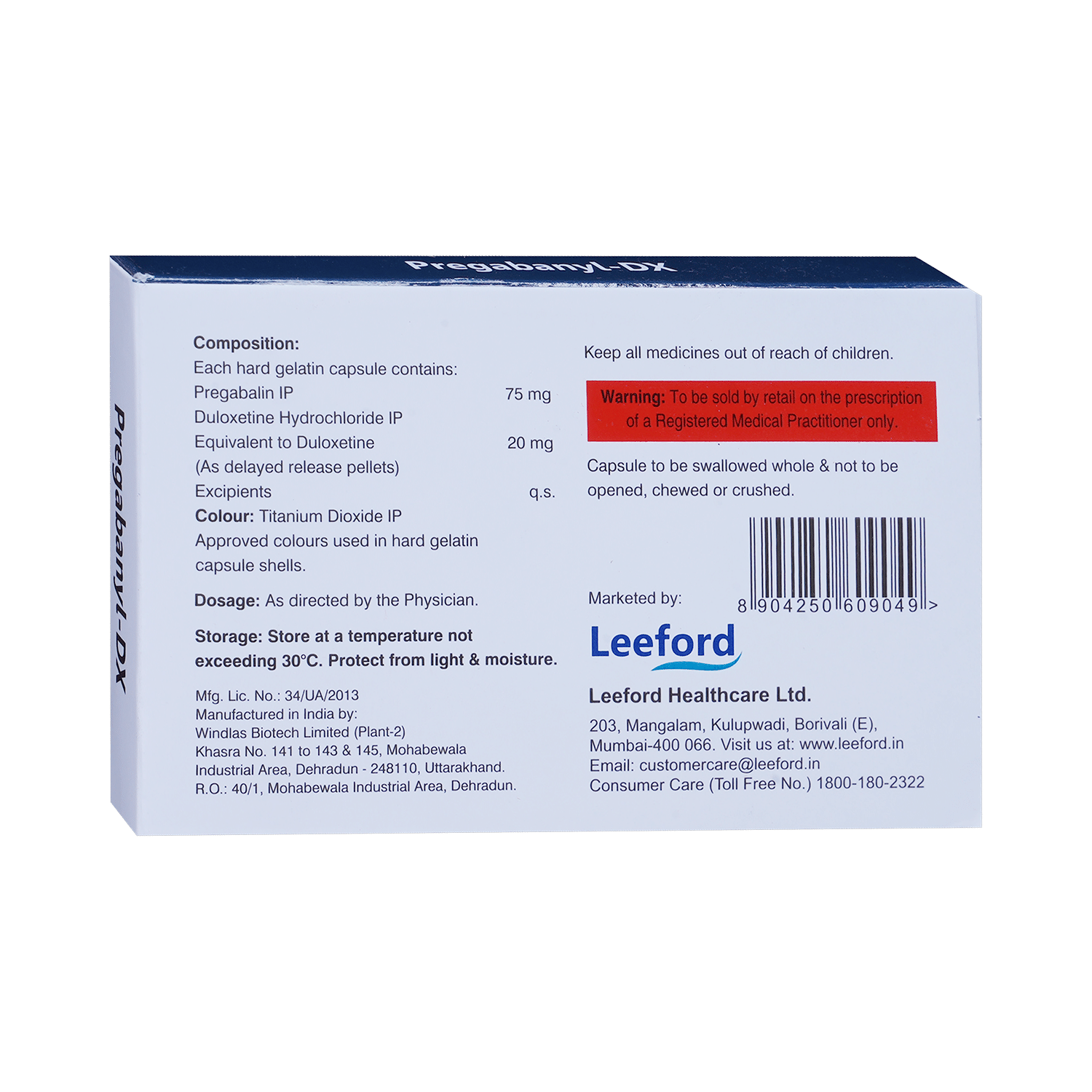 Pregabanyl DX 75mg/20mg Capsule - Image 3