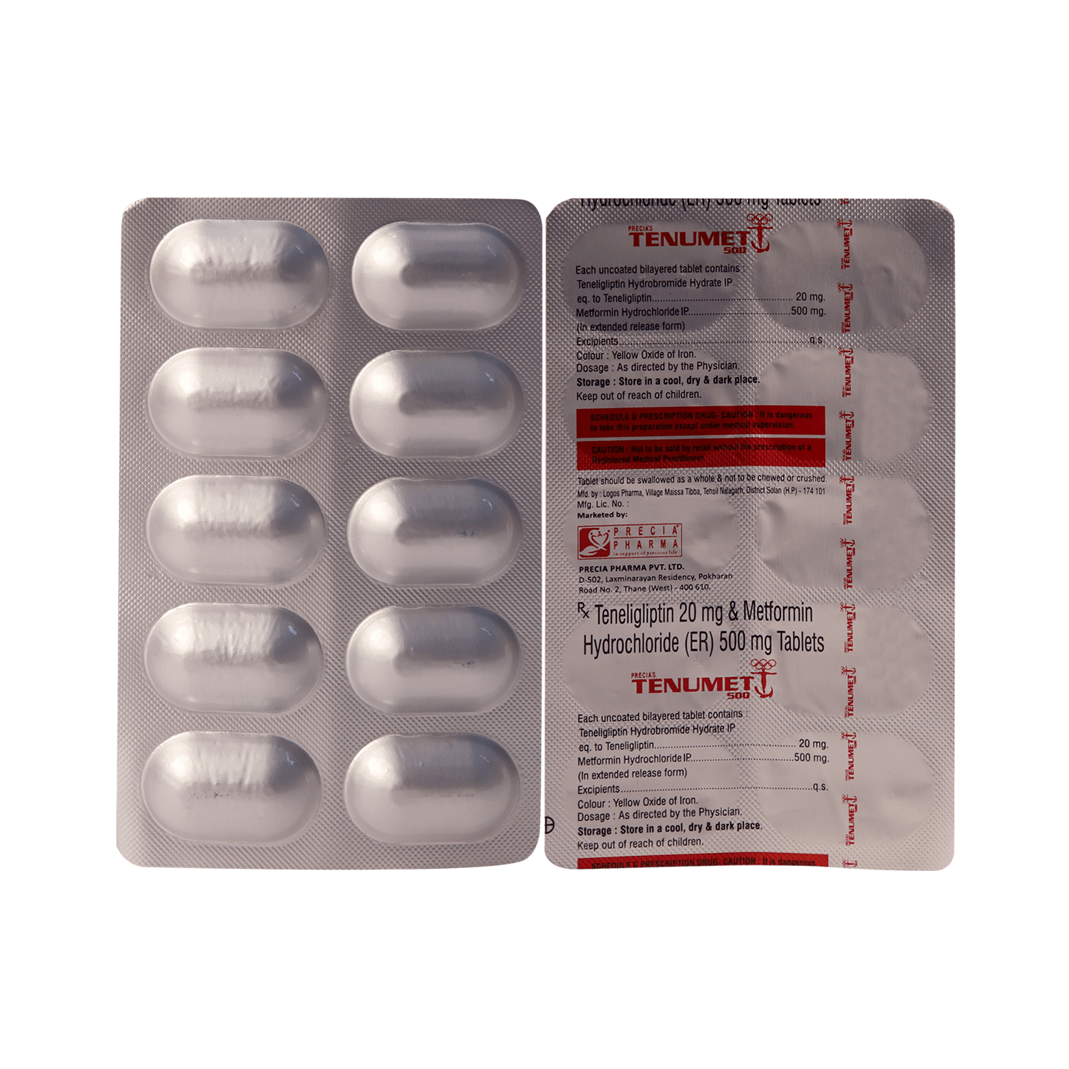 Tenumet 500mg/20mg Tablet ER - Image 1