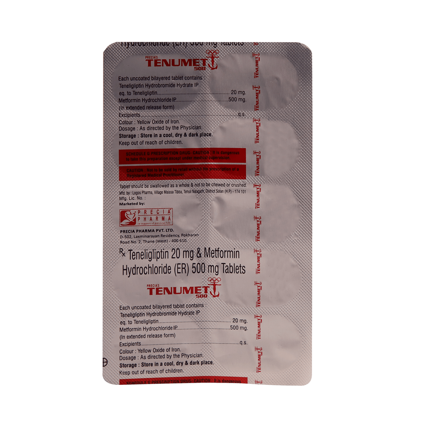 Tenumet 500mg/20mg Tablet ER - Image 3
