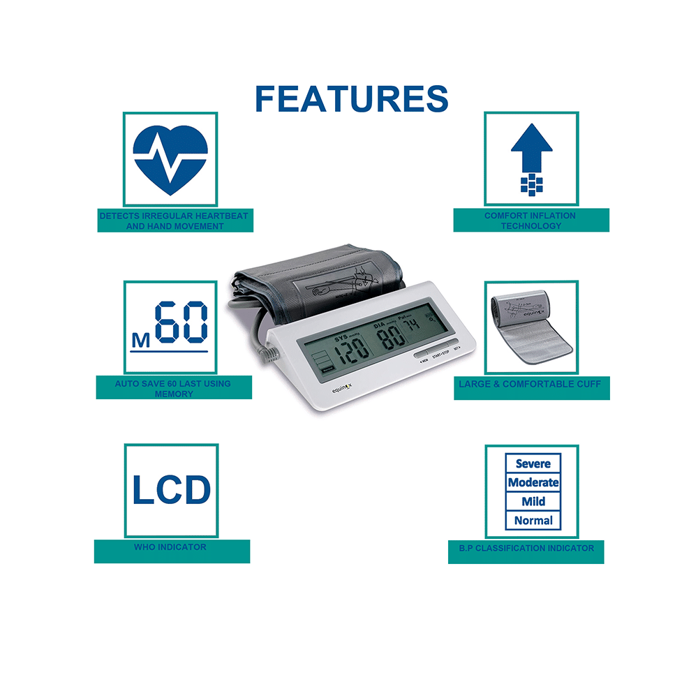 Equinox EQ-BP-101 Digital Blood Pressure Monitor with Free Digital Thermometer - Image 3