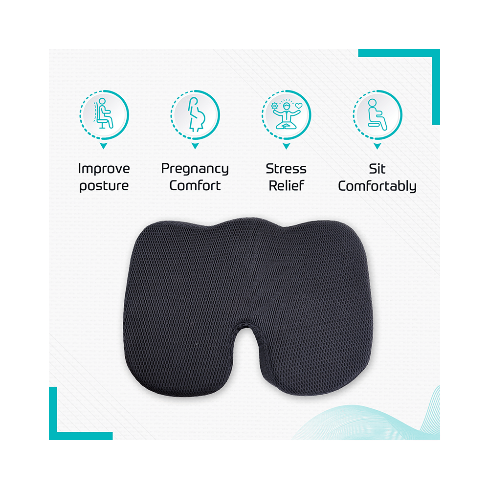 beatXP Coccyx Seat Cushion for Tailbone Pain Relief Black - Image 3