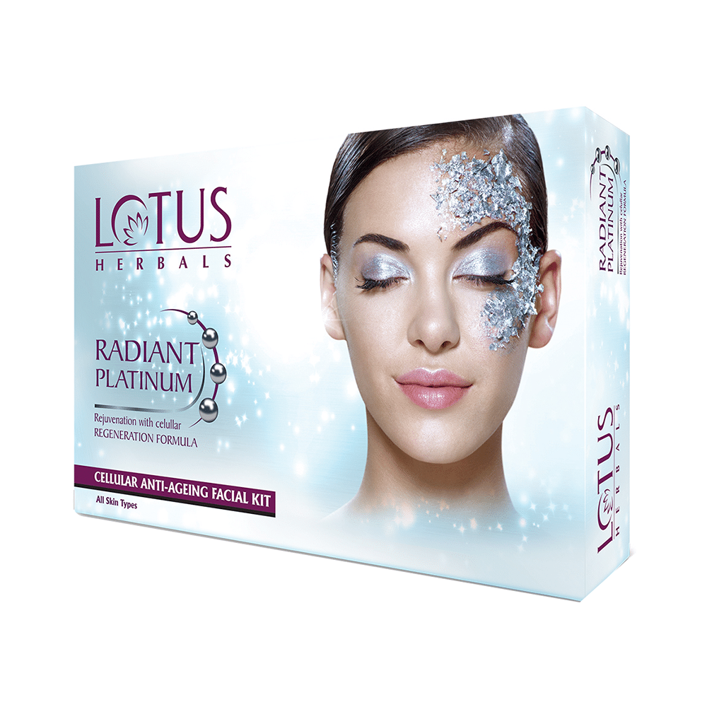 Lotus Herbals Radiant Platinum Cellular Anti-Ageing 4 Facial Kit - Image 1