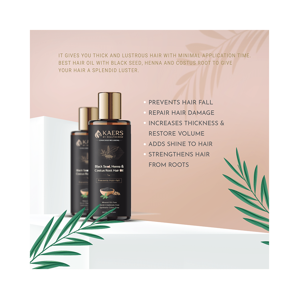 Kaers By Healthcrew Black Seed, Henna & Costus Root Hair Oil (200ml Each) - Image 12