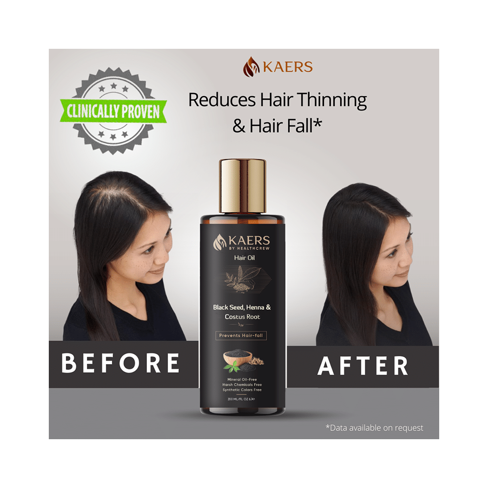 Kaers By Healthcrew Black Seed, Henna & Costus Root Hair Oil (200ml Each) - Image 7