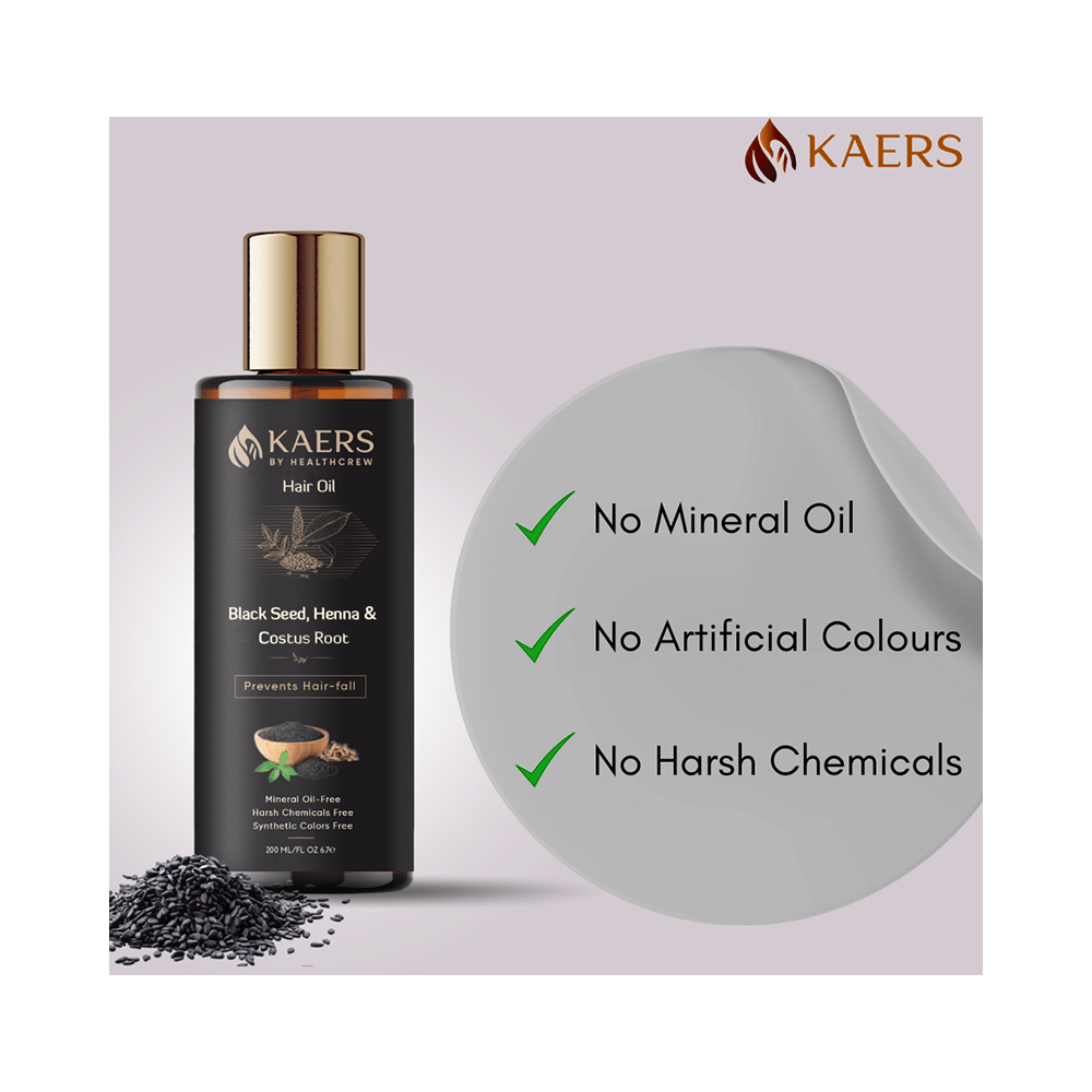 Kaers By Healthcrew Black Seed, Henna & Costus Root Hair Oil (200ml Each) - Image 8