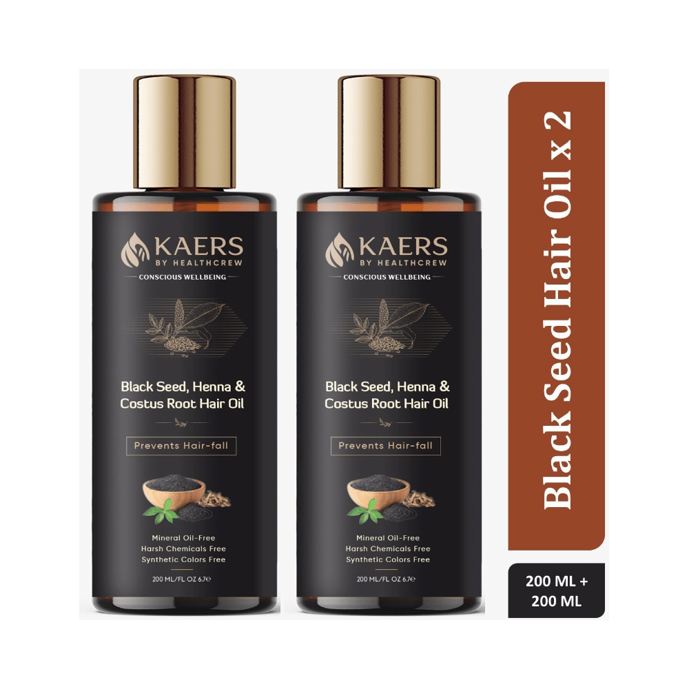 Kaers By Healthcrew Black Seed, Henna & Costus Root Hair Oil (200ml Each) - Image 4