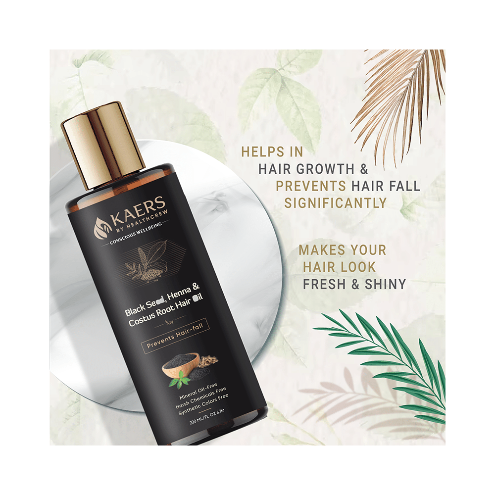 Kaers By Healthcrew Black Seed, Henna & Costus Root Hair Oil (200ml Each) - Image 11