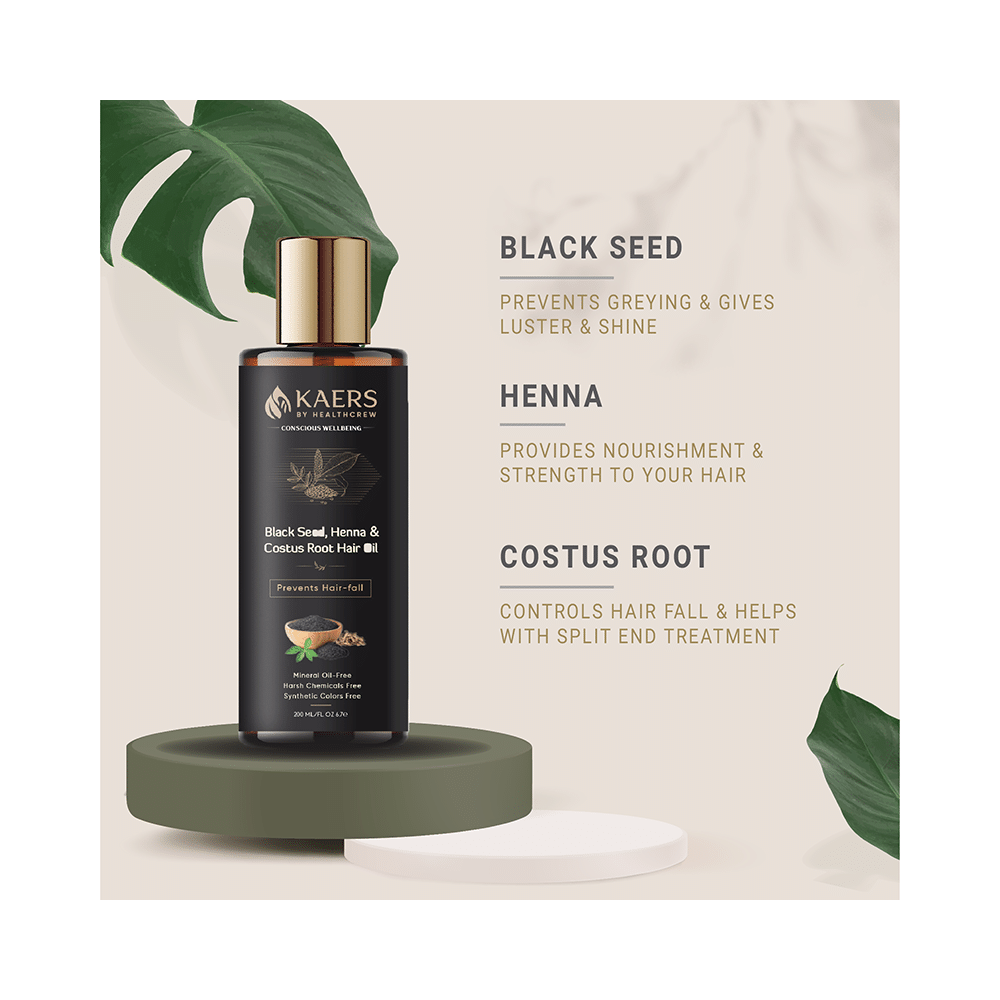 Kaers By Healthcrew Black Seed, Henna & Costus Root Hair Oil (200ml Each) - Image 10