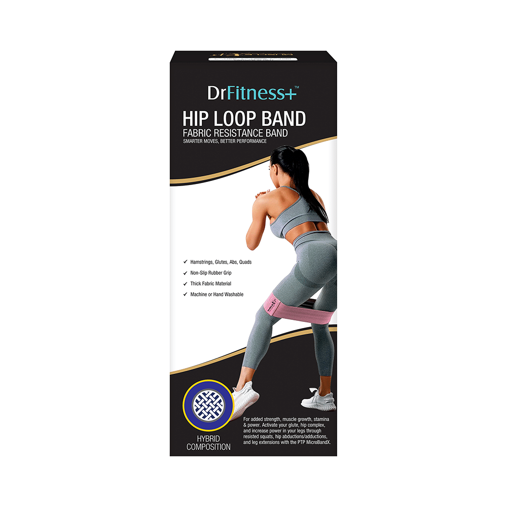 MuscleXP Dr Fitness+ Hip Loop Fabric Resistance Band Light, Medium & Heavy - Image 9