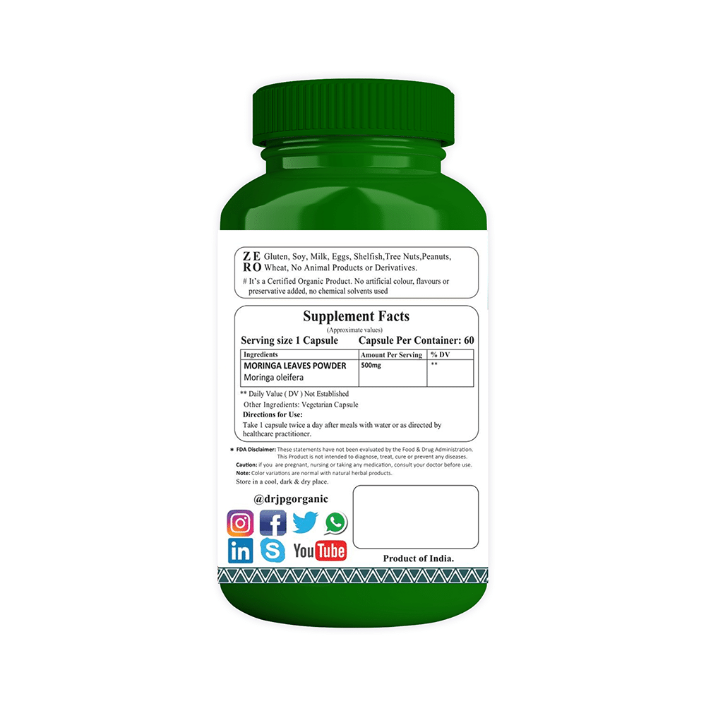 Dr. JPG Organic Moringa Vegetarian Capsule - Image 2