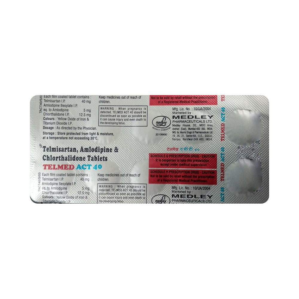 Telmed Act 40 Tablet - Image 4