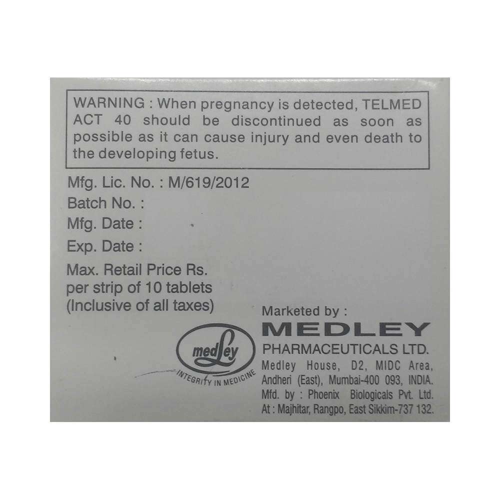 Telmed Act 40 Tablet - Image 3