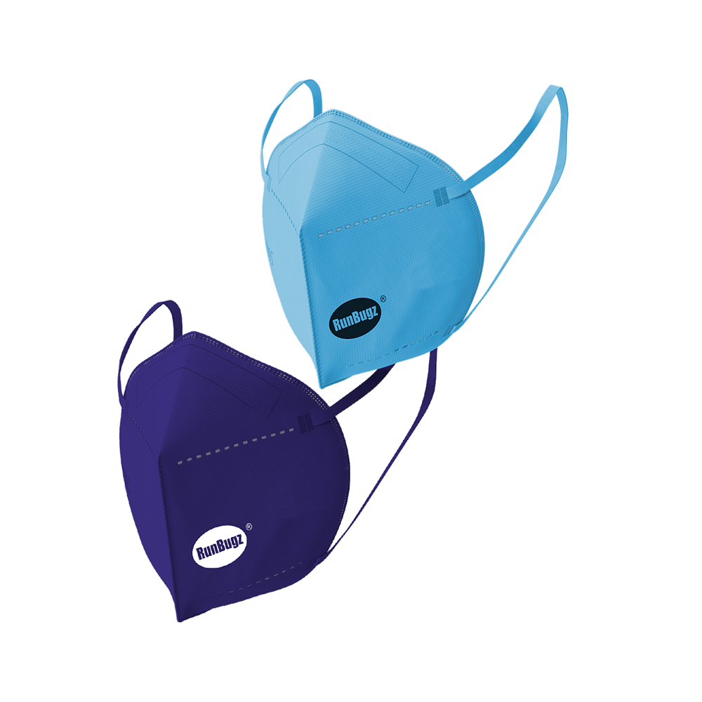 Runbugz N95 Disposable Blue & Dark Blue Mask for Boys - Image 1