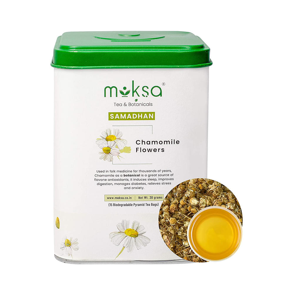 Moksa Samadhan Chamomile Flowers Biodegradable Pyramid Tea Bag - Image 1