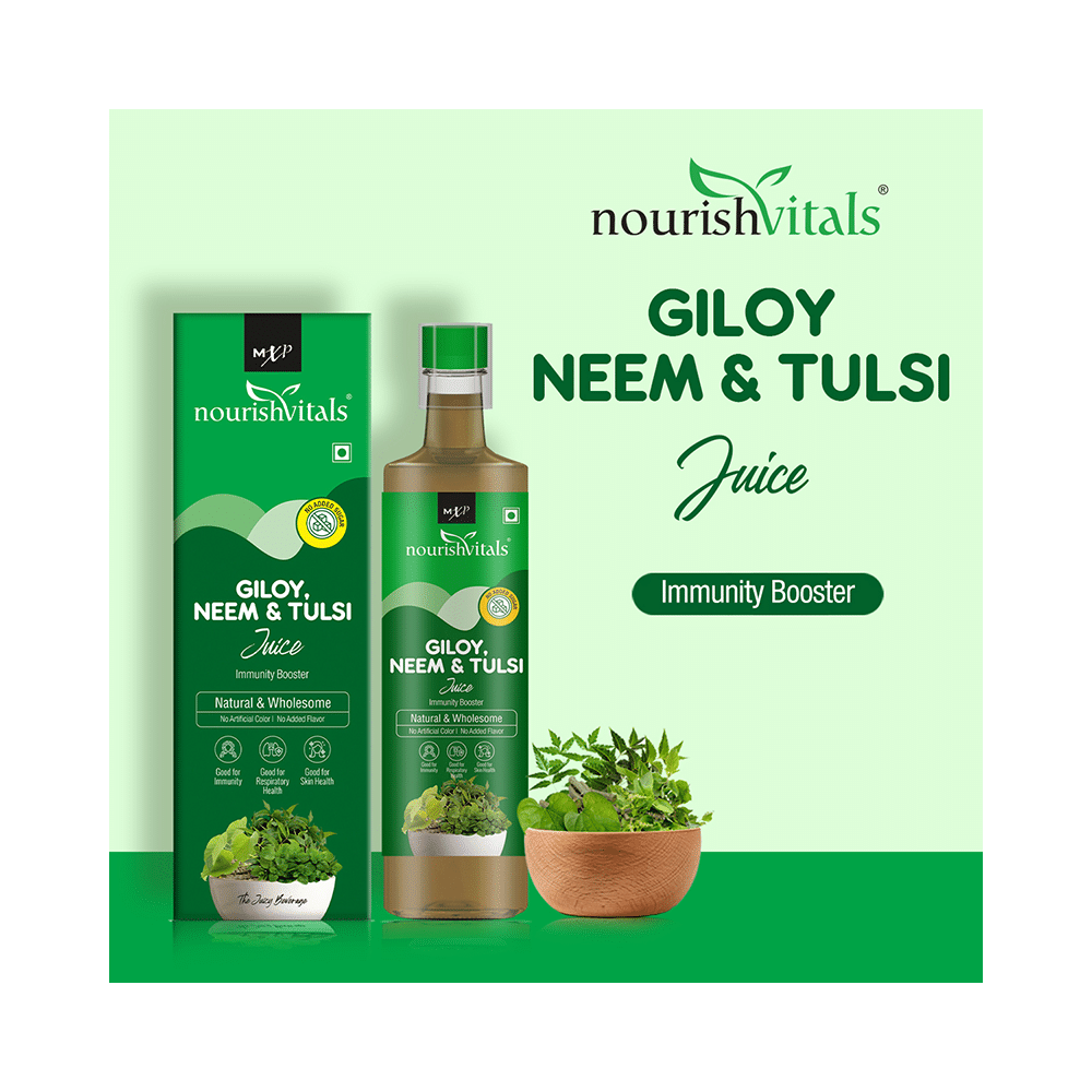 NourishVitals Combo Pack of Neem Leaf and Giloy, Neem & Tulsi Juice (500ml Each) - Image 5
