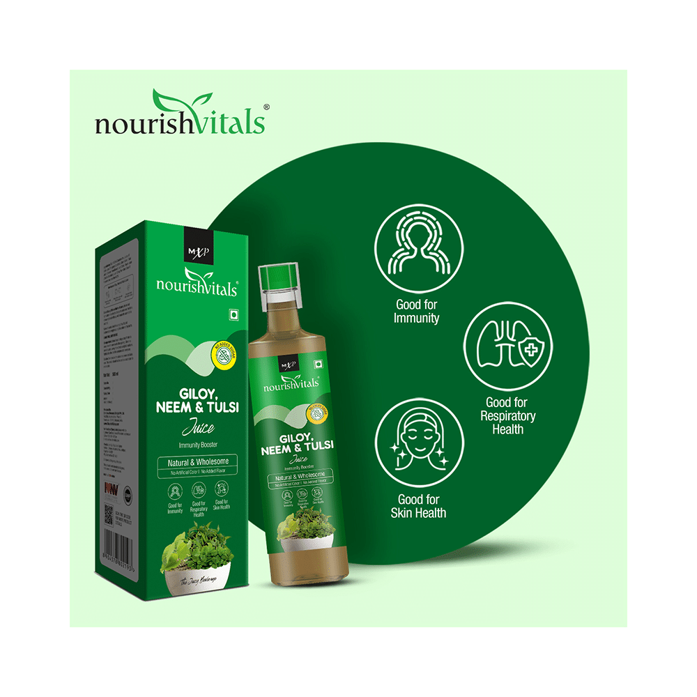 NourishVitals Combo Pack of Neem Leaf and Giloy, Neem & Tulsi Juice (500ml Each) - Image 6