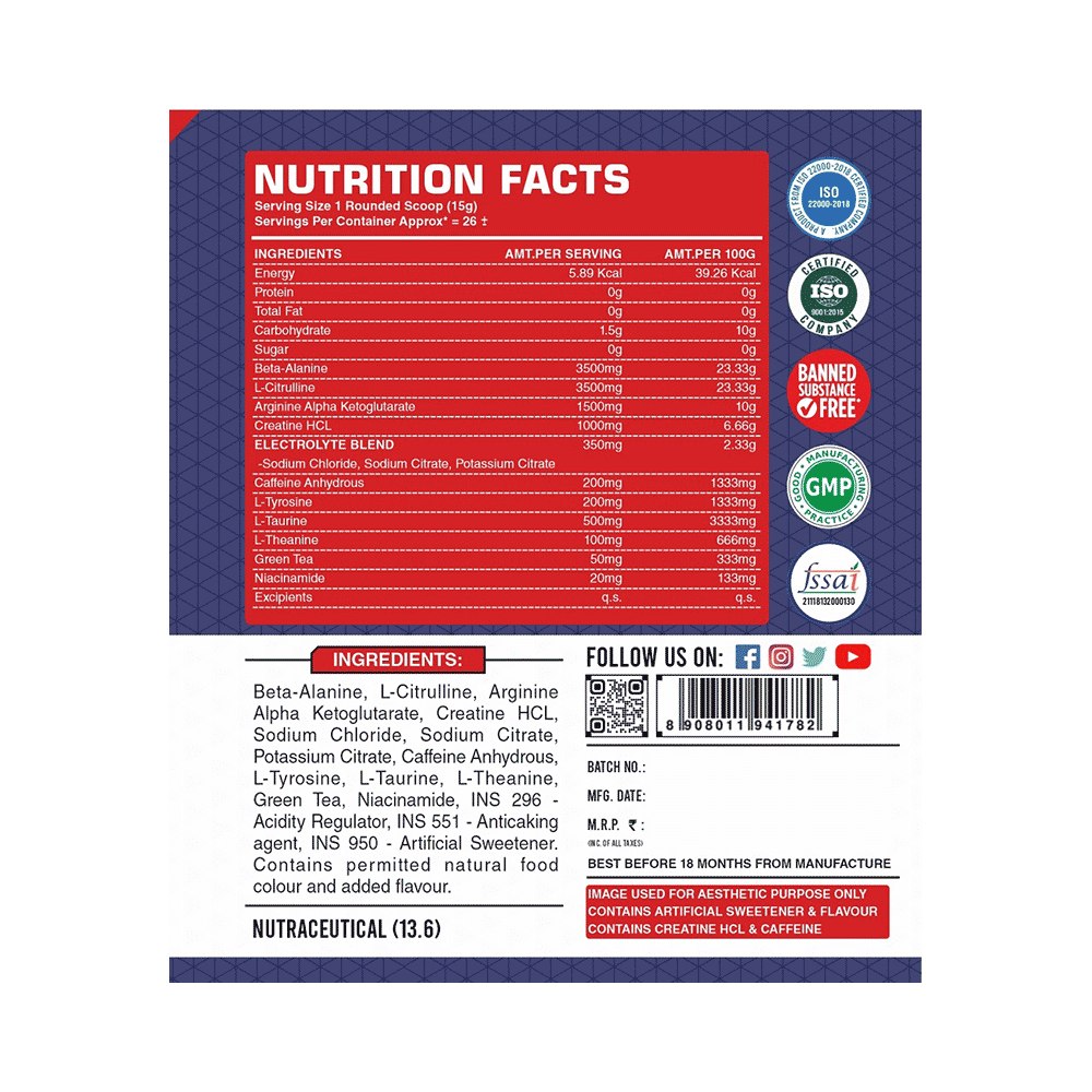 Fitness Buzz Nutrition Kick Powder Pina Colado - Image 2