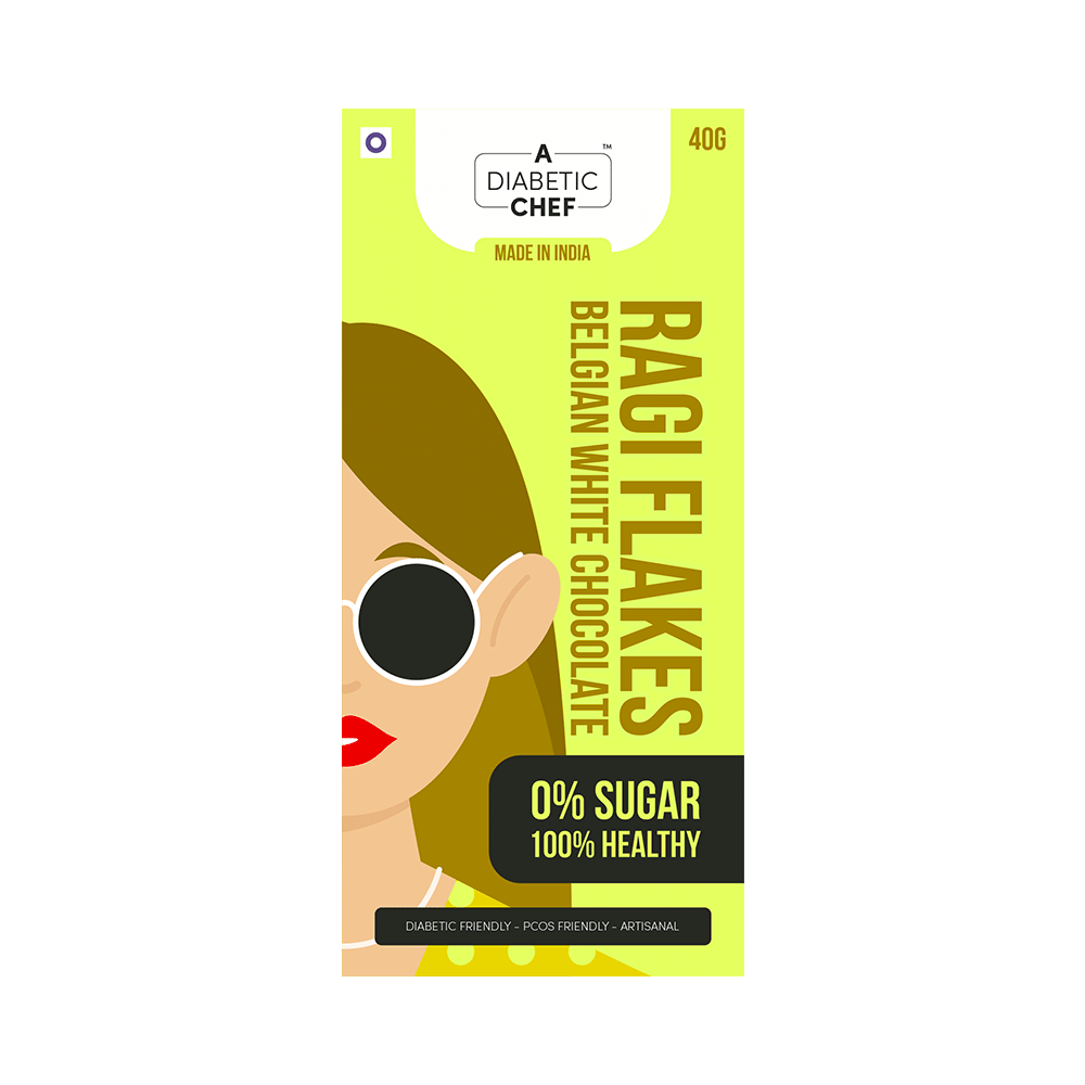A Diabetic Chef Ragi Flakes Belgian White Chocolate (40gm Each) - Image 3