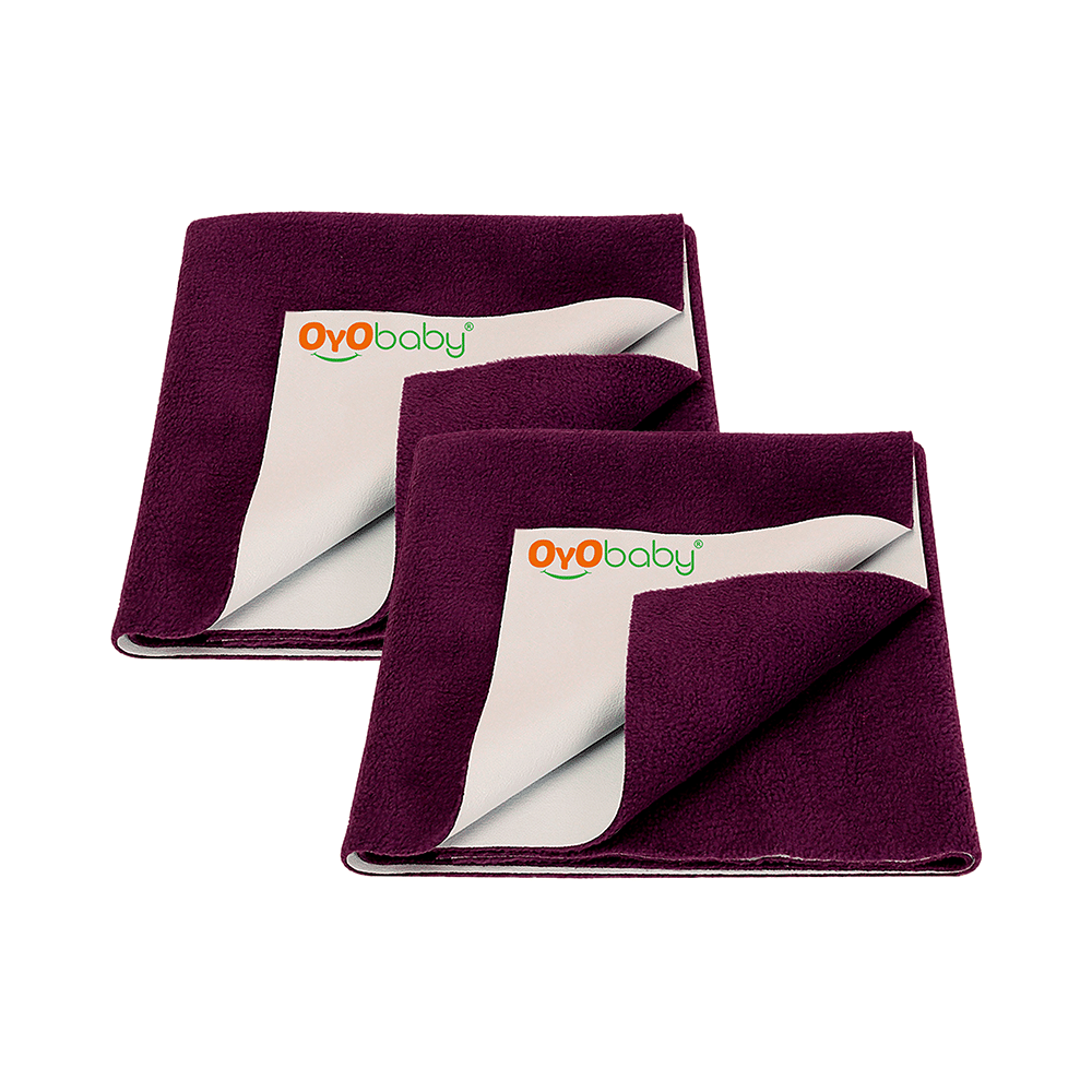 Oyo Baby Waterproof Bed Protector Dry Sheet Large Plum - Image 1