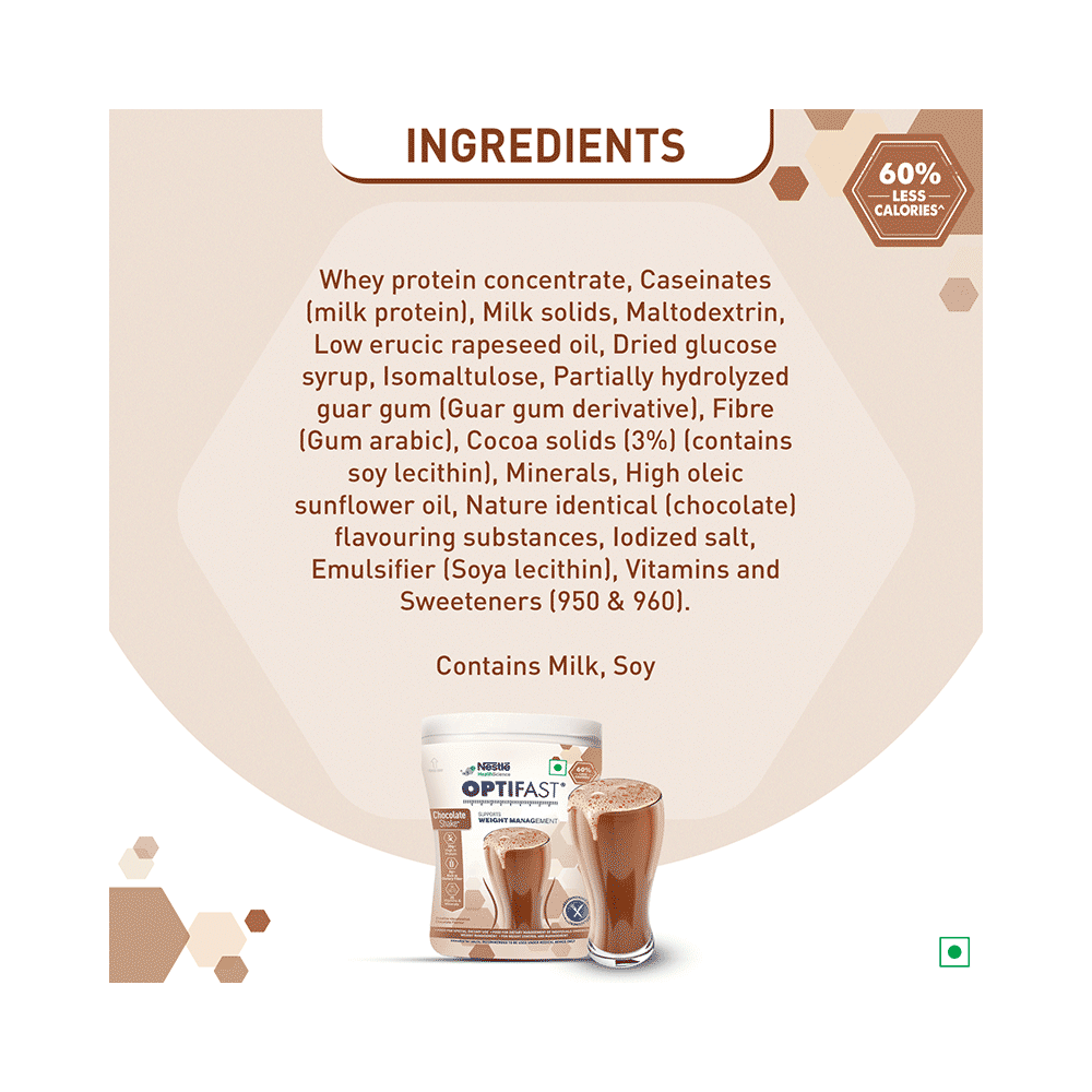 Nestle Optifast with Protein, Fibre, Vitamins & Minerals for Weight Management | Flavour Chocolate - Image 3