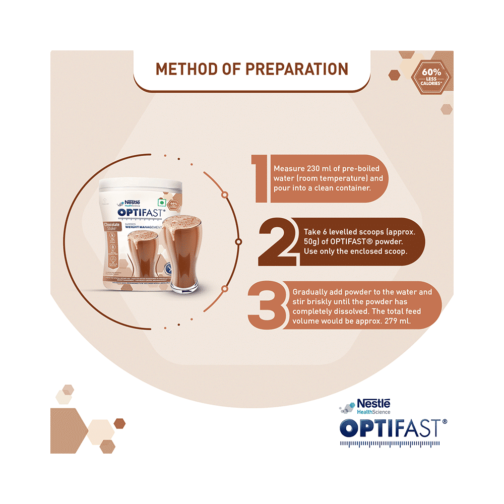 Nestle Optifast with Protein, Fibre, Vitamins & Minerals for Weight Management | Flavour Chocolate - Image 4