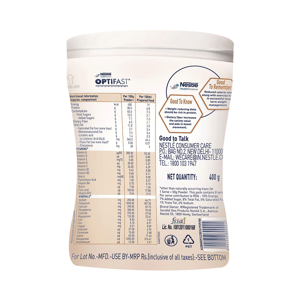 Nestle Optifast with Protein, Fibre, Vitamins & Minerals for Weight Management | Flavour Chocolate - Image 2