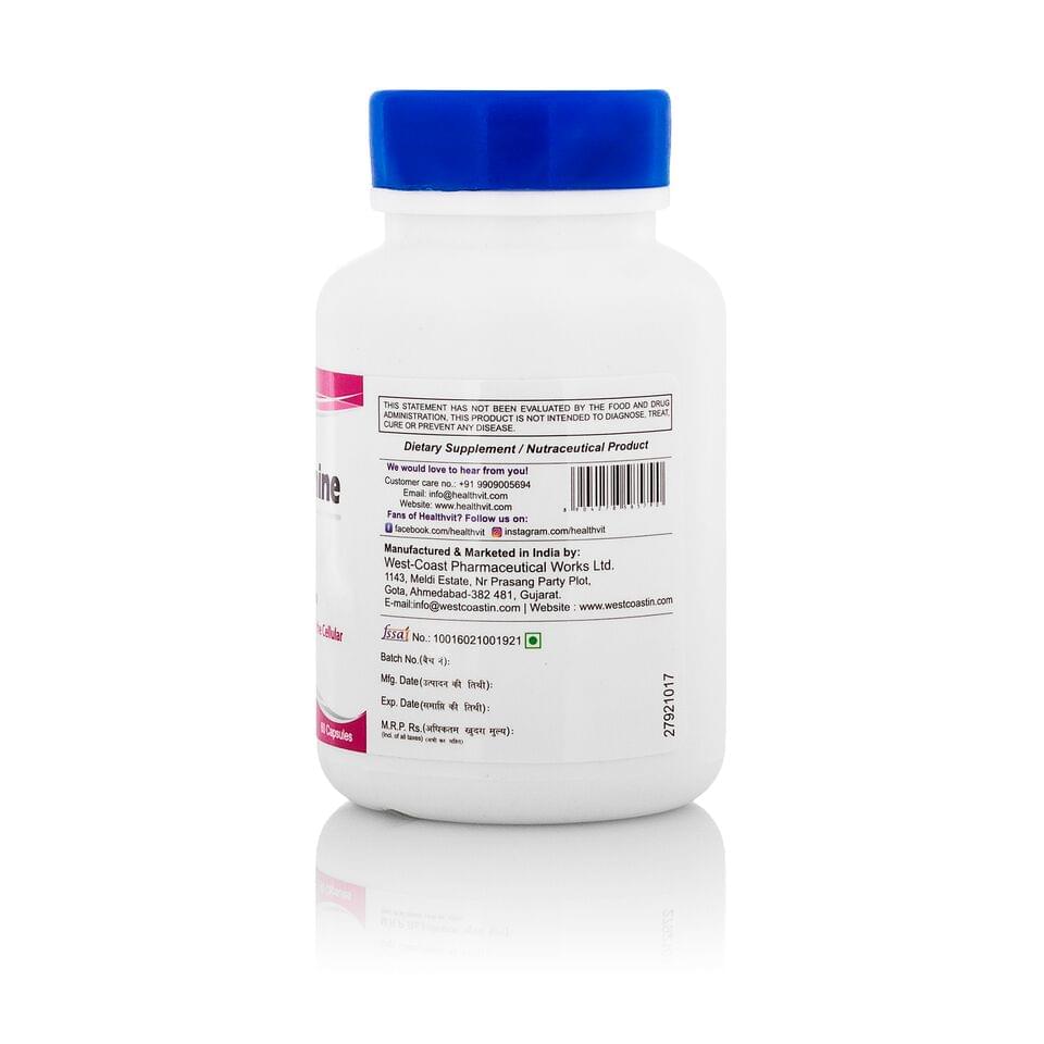 HealthVit L-Threonine 500mg Essential Amino Acid Capsule - Image 2
