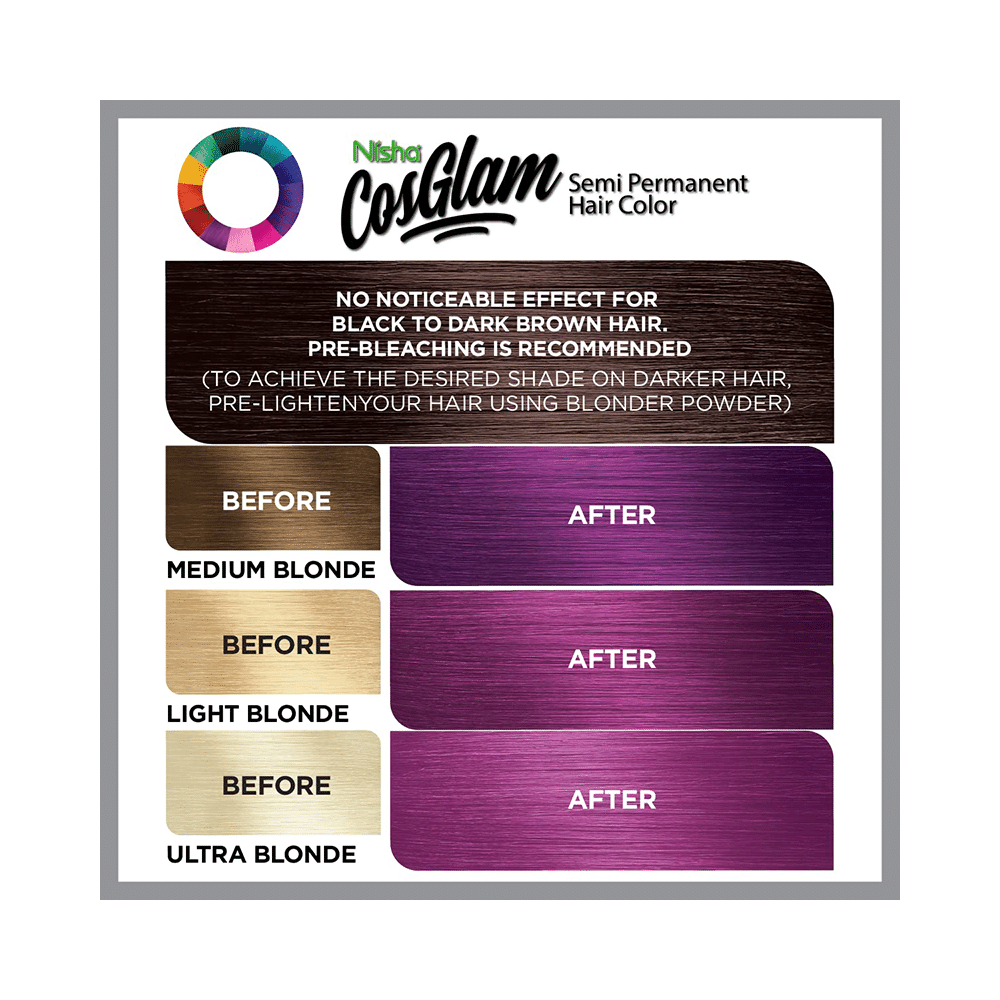 Nisha Cosglam Semi Permanent Hair Color French Plum - Image 5