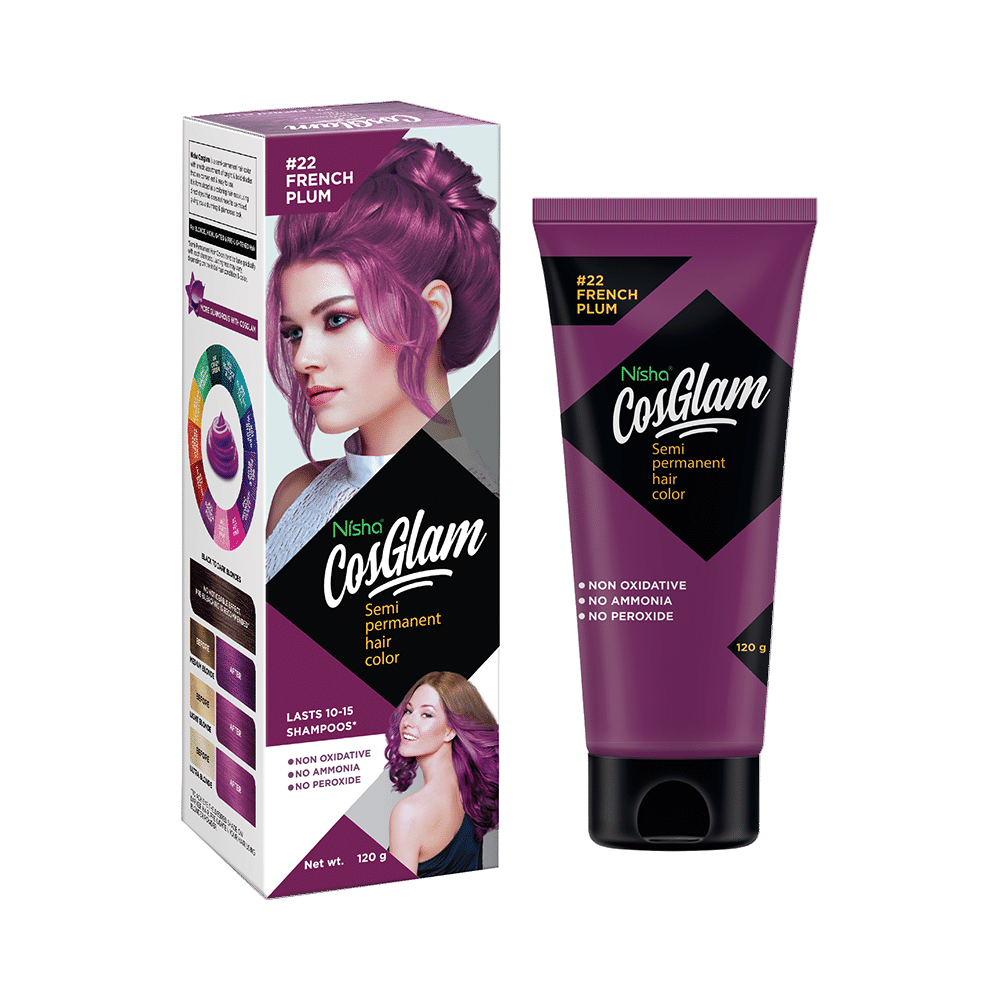 Nisha Cosglam Semi Permanent Hair Color French Plum