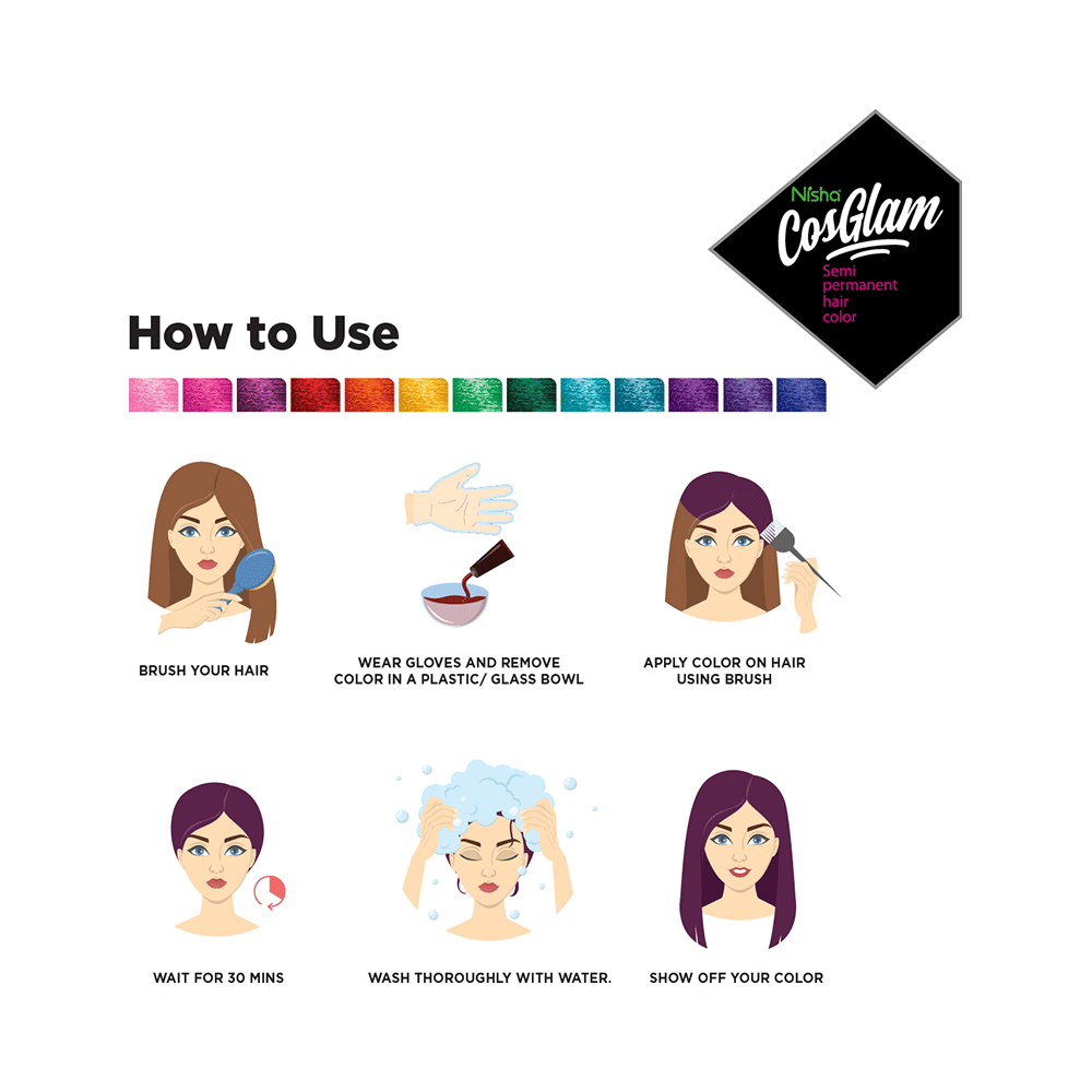 Nisha Cosglam Semi Permanent Hair Color French Plum - Image 6