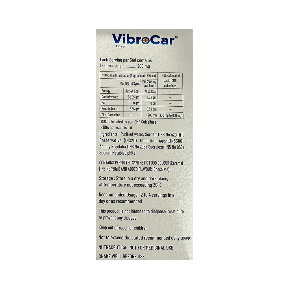 VibroCar L-Carnosine Syrup | Flavour Chocolate - Image 2
