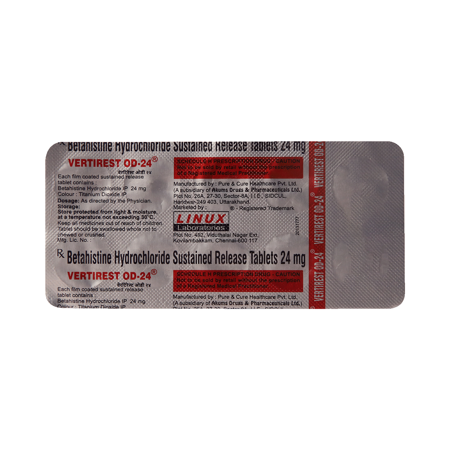 Vertirest OD 24mg Tablet - Image 3