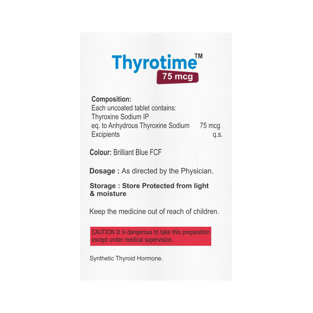 Thyrotime 75mcg Tablet - Image 2