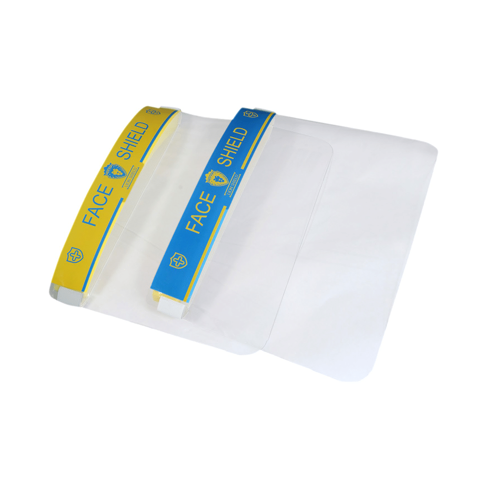 Lion Shield Yellow & Blue 500 micron Face Shield - Image 1
