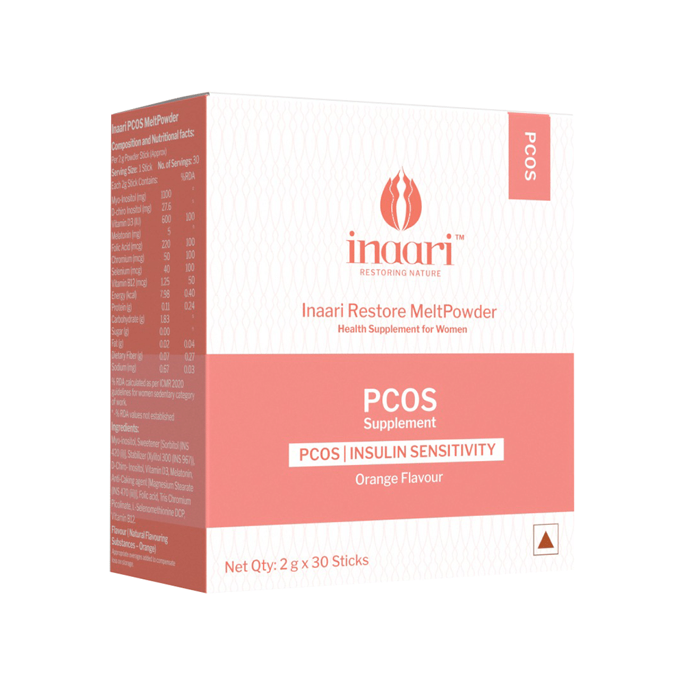 Inaari Restore Powder for PCOS Management Sachet (2gm Each) Orange