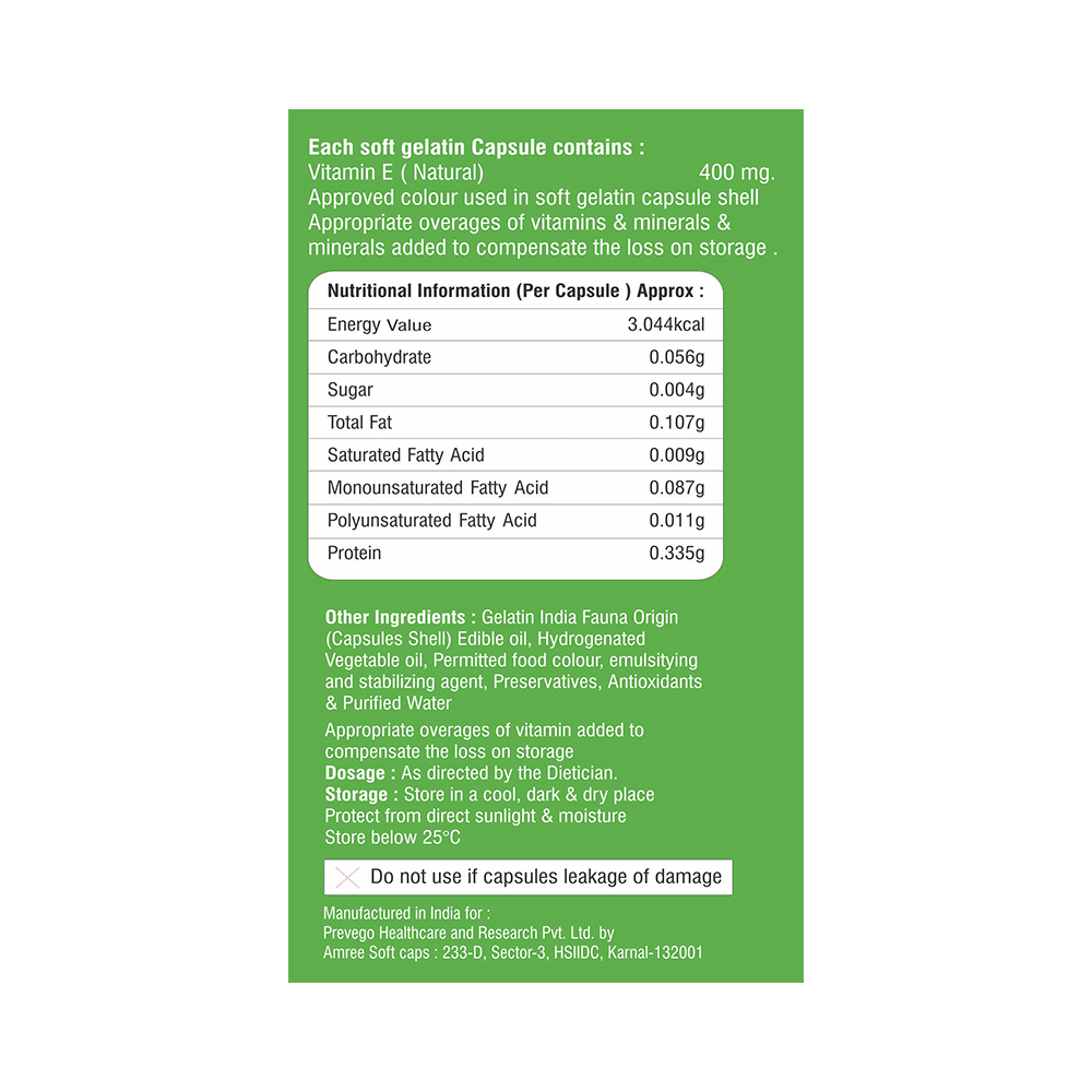 E Vitamin 400 Softgel Capsule - Image 2