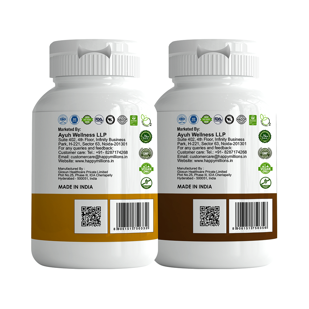 Happy Millions Combo Pack of Ashwagandha Tables (30) & Shatavari Tablets (30) - Image 2