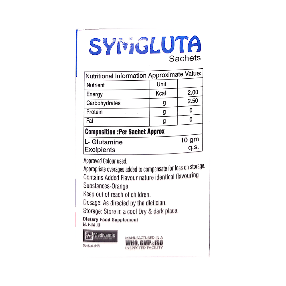Symgluta L-Glutamine Sachet (15gm Each) - Image 2