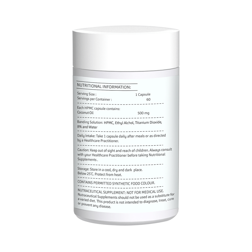 GreenOpia Naturals Coconut Oil 500mg Vegan Capsule - Image 2