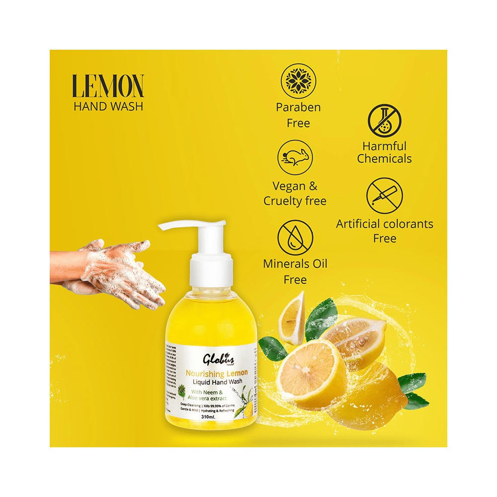 Globus Naturals Nourishing Lemon Liquid Hand Wash - Image 4