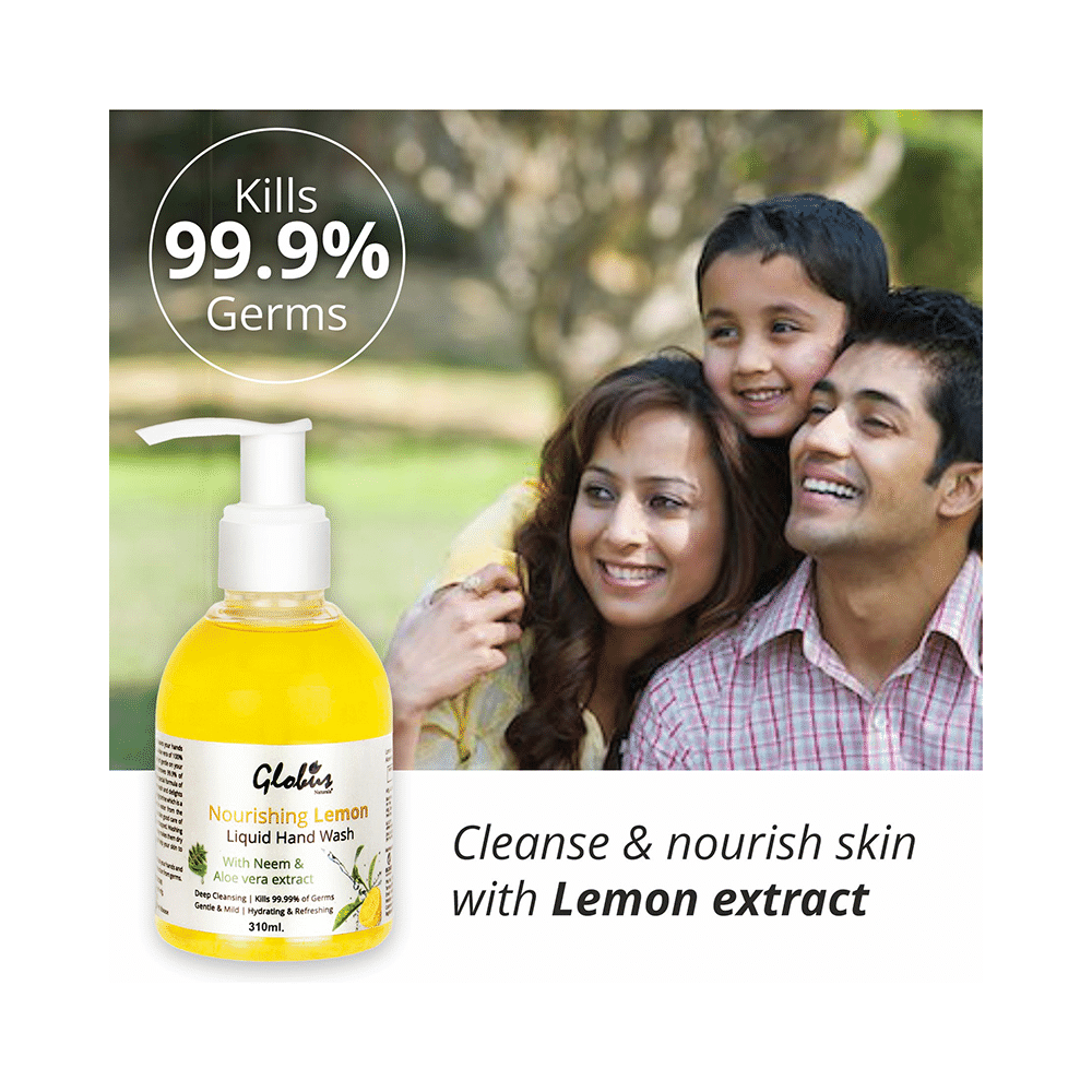 Globus Naturals Nourishing Lemon Liquid Hand Wash - Image 3