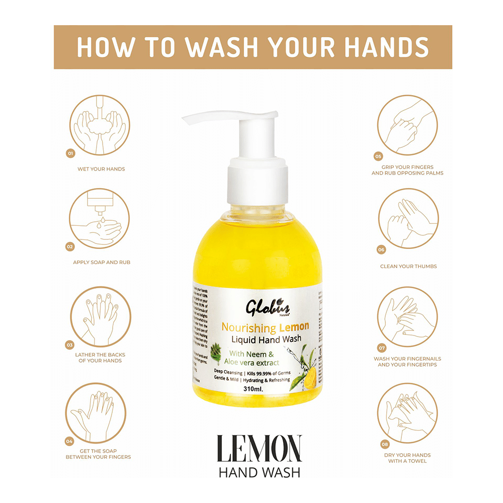 Globus Naturals Nourishing Lemon Liquid Hand Wash - Image 6