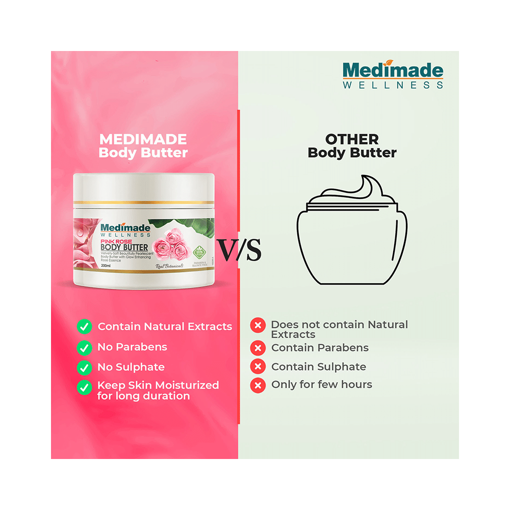 Medimade Wellness Pink Rose Body Butter (200ml Each) - Image 4